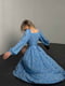 Блакитна А-силуетна сукня-міді в квітковий принт | 6833665 | фото 5