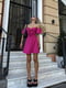 Розкльошена малинова міні-сукня зі шнурівкою на спинці | 6833677 | фото 3