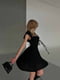 Розкльошена чорна міні-сукня зі шнурівкою на спинці | 6833678 | фото 3