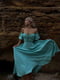 Муслінова сукня-міді м’ятного кольору із зав’язкою на ліфі | 6833681 | фото 3