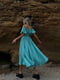 Муслінова сукня-міді м’ятного кольору із зав’язкою на ліфі | 6833681 | фото 4