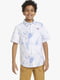 Хлопковая бело-голубая рубашка с принтом тай-дай | 6833825