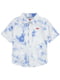 Бавовняна біло-блакитна сорочка з принтом тай-дай | 6833825 | фото 4