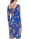 Облегающее синее платье с чашечками в цветочный принт | 6833909 | фото 3