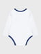 Дитячий набір Unisex Soft Chenille Logo 3 Piece Set: боді біле з принтом, синя толстовка та штани | 6833914 | фото 11