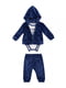 Дитячий набір Unisex Soft Chenille Logo 3 Piece Set: боді біле з принтом, синя толстовка та штани | 6833914 | фото 2