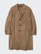 Тепле довге коричневе пальто з напіввовни | 6833957