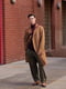 Теплое коричневое длинное пальто из полушерсти | 6833957 | фото 11