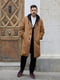 Теплое коричневое длинное пальто из полушерсти | 6833957 | фото 13