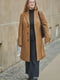 Тепле довге коричневе пальто з напіввовни | 6833957 | фото 15