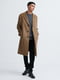 Теплое коричневое длинное пальто из полушерсти | 6833957 | фото 9