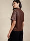 Легкая коричневая рубашка из экокожи | 6833966 | фото 3