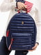 Стьобаний темно-синій рюкзак з логотипом | 6833990 | фото 2