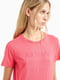 Бавовняна рожева футболка з оксамитовим логотипом | 6834020 | фото 2