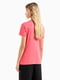 Бавовняна рожева футболка з оксамитовим логотипом | 6834020 | фото 3