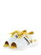 Біло-жовті босоніжки на шнурівці | 6605097 | фото 2