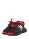 Чорно-червоні босоніжки на шнурівці | 6605098 | фото 2