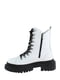 Белые кожаные ботинки на шнуровке | 6605152 | фото 2