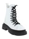 Белые кожаные ботинки на шнуровке | 6605152 | фото 3