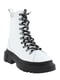 Белые кожаные ботинки на шнуровке | 6605153 | фото 3