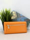 Шкіряний помаранчевий гаманець на клапані | 6834836 | фото 4