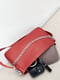 Шкіряна червона сумка-багет з ланцюжком | 6834874 | фото 4