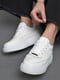 Кросівки з натуральної шкіри білого кольору на шнурівці  | 6828219 | фото 2