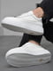 Кросівки з натуральної шкіри білого кольору на шнурівці  | 6828219 | фото 3