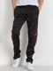 Підліткові чорні спортивні штани із червоними вставками | 6835083 | фото 2