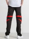 Підліткові чорні спортивні штани із червоними вставками | 6835083 | фото 3
