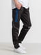 Підліткові чорні спортивні штани із синіми смужками | 6835084 | фото 2