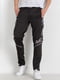 Підліткові чорні спортивні штани із сірими смужками | 6835086 | фото 2
