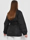 Демісезонна чорна куртка з асиметричним коміром і поясом | 6835127 | фото 3