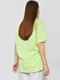 Вільна футболка салатового кольору з принтом | 6835206 | фото 4