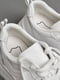 Кросівки шкіряні білого кольору на шнурівці  | 6835397 | фото 4