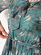 Шифонова зелена сукня-міді з квітковим принтом  | 6835473 | фото 4