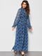Шифонова синя сукня-максі з квітковим принтом | 6835475 | фото 2