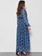 Шифонова синя сукня-максі з квітковим принтом | 6835475 | фото 3
