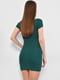 Зелена облягаюча сукня-міні в дрібний рубчик | 6835482 | фото 3