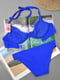 Роздільний синій купальник з декором (чашка F) | 6835516 | фото 2
