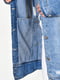 Подовжена джинсова куртка блакитного кольору | 6835684 | фото 4