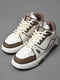 Кросівки біло-коричневого кольору на шнурівці  | 6835700 | фото 2