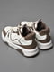 Кросівки біло-коричневого кольору на шнурівці | 6835700 | фото 3