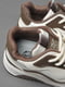 Кросівки біло-коричневого кольору на шнурівці | 6835700 | фото 5