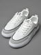 Кросівки біло-сірого кольору на шнурівці  | 6835708 | фото 2