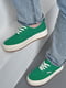 Кеди текстильні зеленого кольору на шнурівці | 6835832 | фото 2