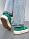 Кеди текстильні зеленого кольору на шнурівці | 6835832 | фото 3