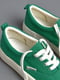 Кеди текстильні зеленого кольору на шнурівці | 6835832 | фото 4