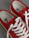 Кеди текстильні червоного кольору на шнурівці | 6835846 | фото 4
