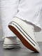 Кеди текстильні білого кольору на шнурівці  | 6835852 | фото 3